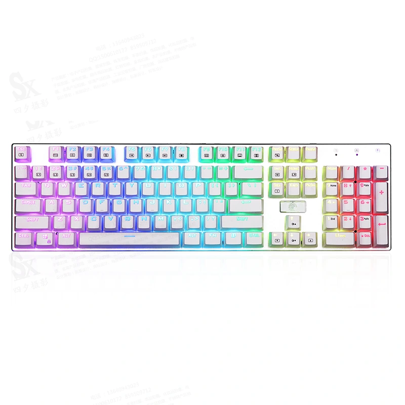 Clavier de jeu mécanique rvb 104 touches, filaire USB