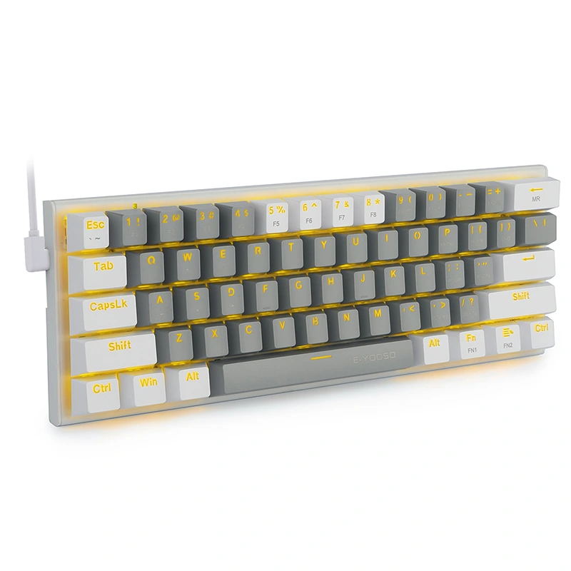 61 Clé 60% Clavier de jeu mécanique LED filaire