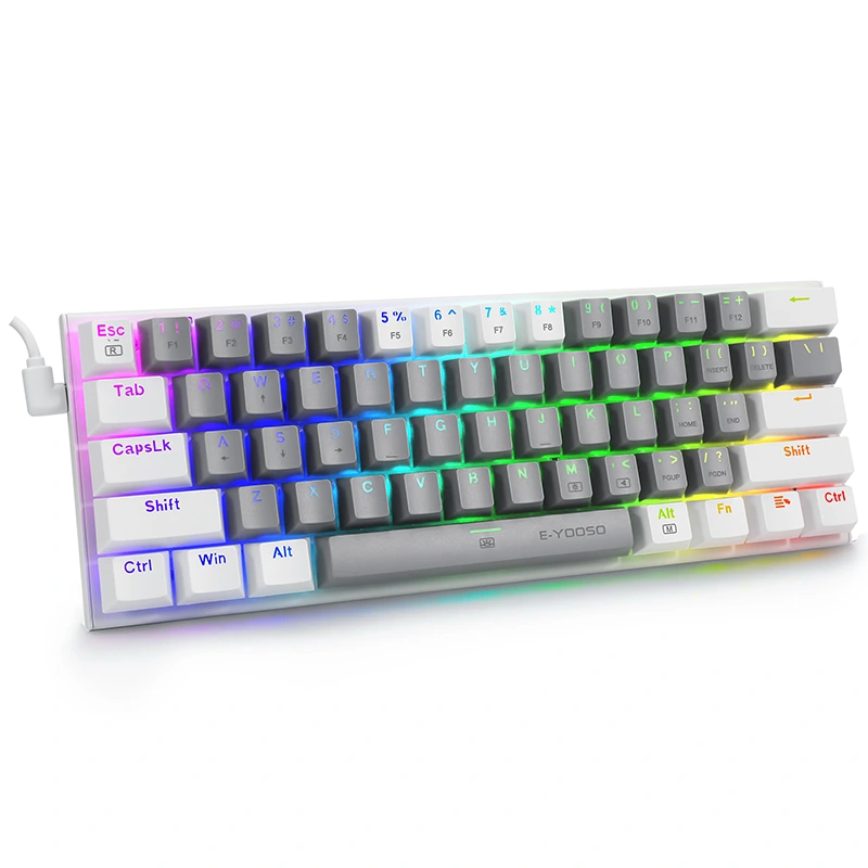 61 Keys 60% RVB Clavier mécanique de jeu filaire RVB