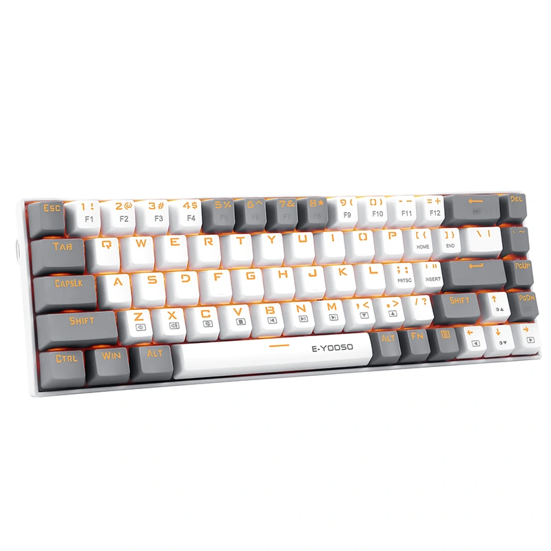 Clavier rétroéclairé par LED filaire de jeu mécanique 68 touches