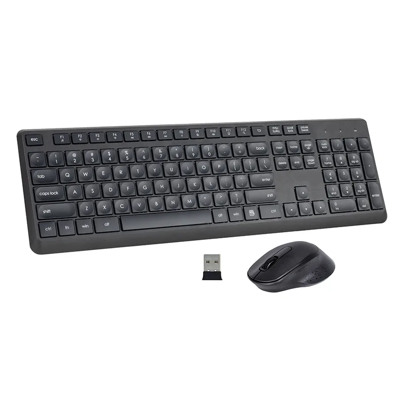 Clavier et combo de souris sans fil noir 2,4 GHz