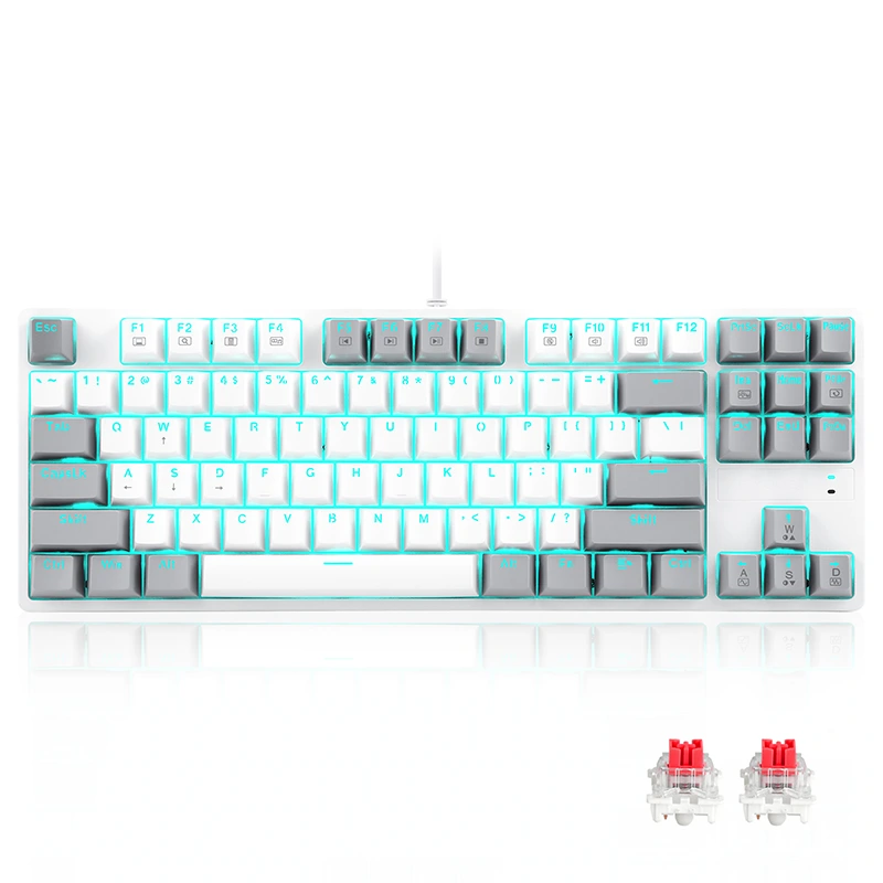 LED 87 touches Clavier de jeu mécanique filaire