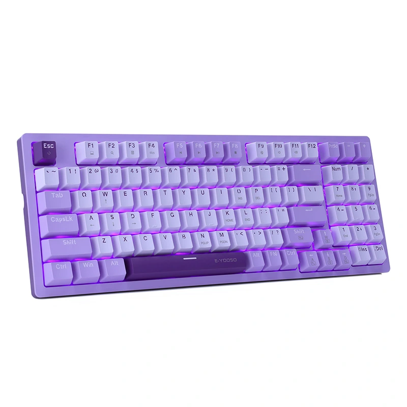 Clavier de jeu mécanique 94 touches filaires LED