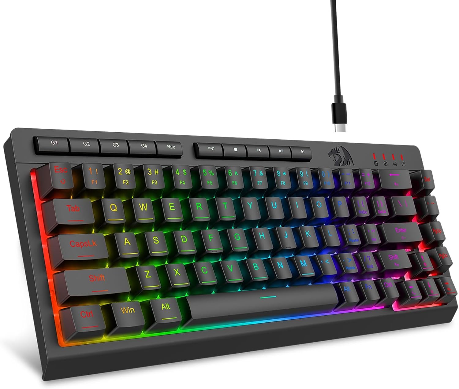 Clavier rétroéclairé RVB de jeu filaire K519 noir