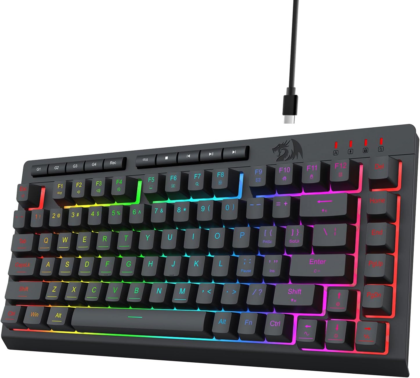 Clavier de jeu filaire noir K524 rétroéclairé RVB, 75 %