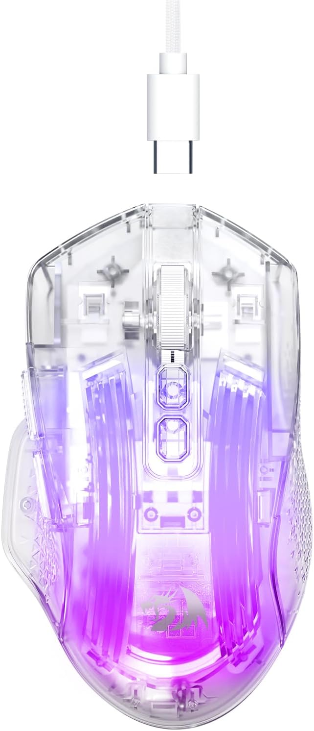 Souris de jeu filaire M695CT, 24 000 DPI, 8 LED RVB, rétroéclairée, blanche