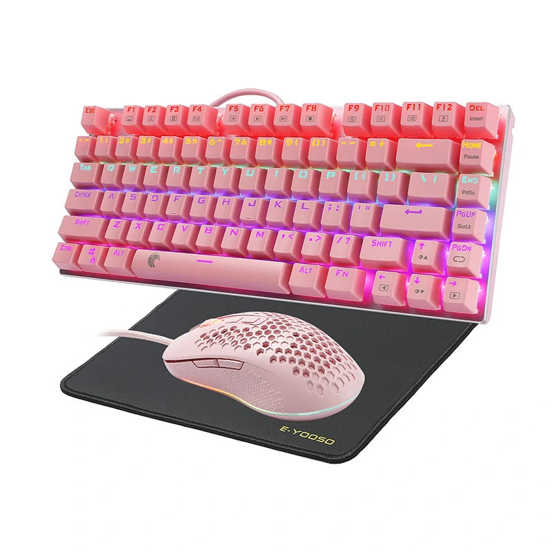 Ensemble clavier et souris filaire avec tapis de souris 81 touches
