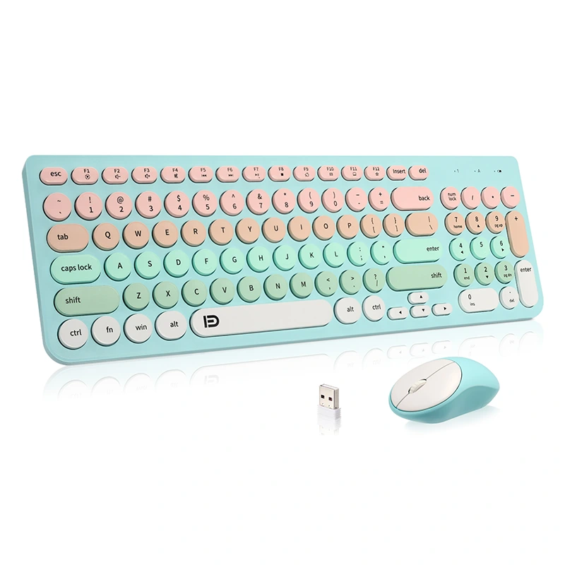 Clavier sans fil et combo de souris 2,4 GHz en taille réelle